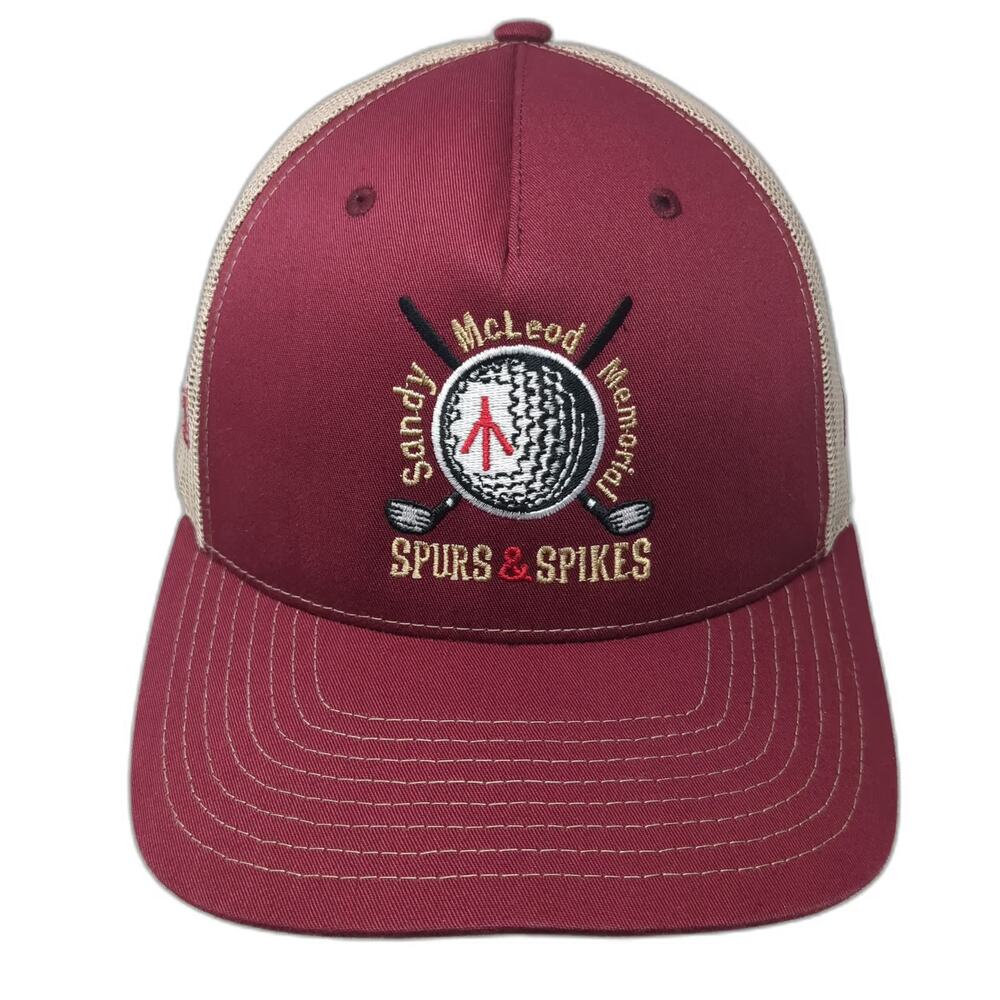 Richardson Trucker Hat Red OSFM Mesh Snapback Sandy McLeod Memorial Golf Idaho